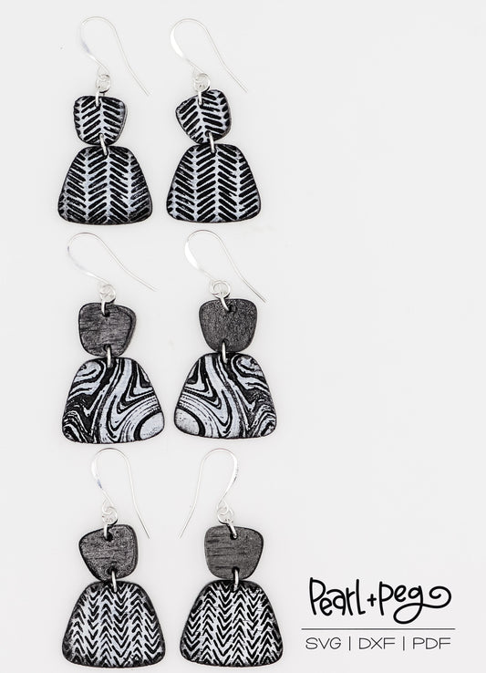 Dainty Trapezoid Bundle Laser Engraved Earrings Digital Download