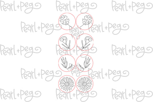 Simple Floral Studs Laser Engraved Digital Download
