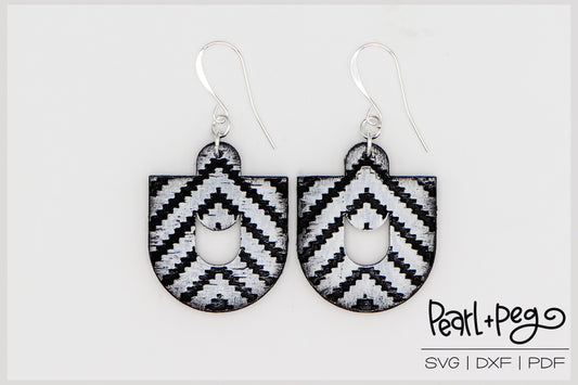 Dainty Hoop Zig Lines Laser Engraved Earrings Digital Download
