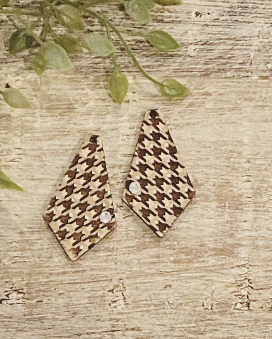 Houndstooth Bundled Shapes Laser Engraved Earrings Digital Download