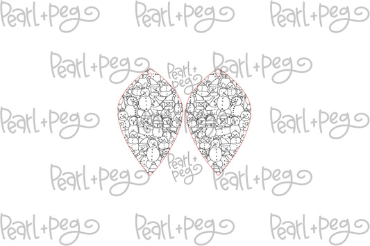 Loads of Snowmen Drop Laser Engraved Earrings Digital Download
