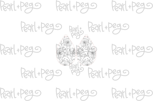 Christmas Poppies Laser Engraved Earrings Digital Download