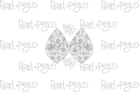 Exploding Daisies Laser Engraved Earrings Digital Download