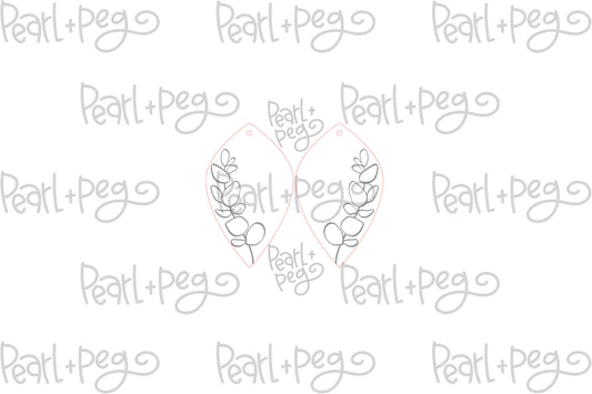 Eucalyptus Drop Laser Engraved Earrings Digital Download