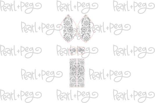 Snowflakes Branch Tri Set Laser Engraved Earrings Digital Download