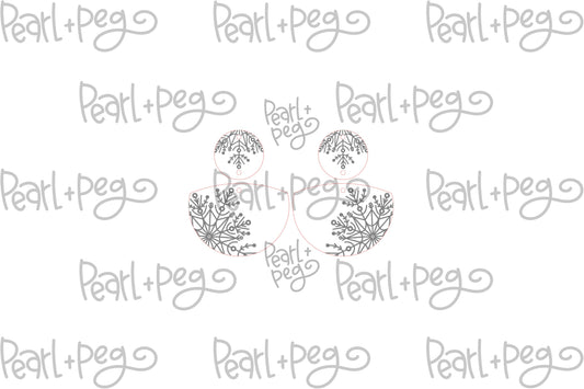 Snowflake 2 Part Semi Circle Laser Engraved Earrings Digital Download