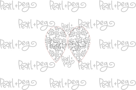 Falling Fall Leaves Laser Engraved Earrings Digital Download