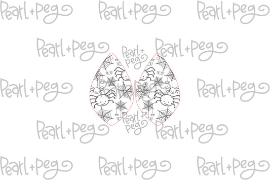 Spider Drop Laser Engraved Earrings Digital Download