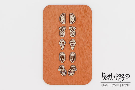 Summer Fun Studs Laser Engraved Digital Download