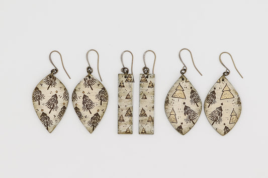 Winter Tree Bundle Laser Engraved Earrings Digital Download