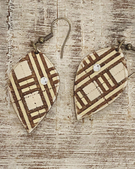 Plaid Tartan Pattern Holiday Drop Laser Engraved Earrings Digital Download