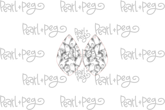 Scattered Ghosts Drop Laser Engraved Earrings Digital Download