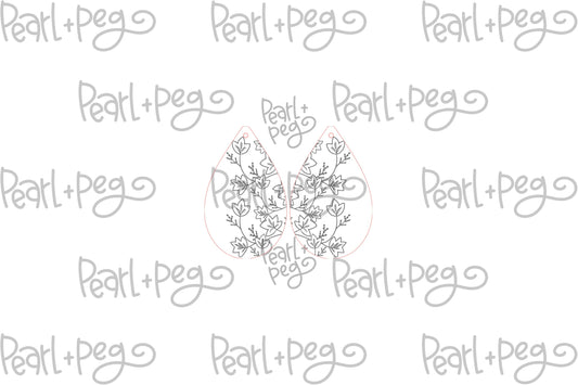 Leaf Vine Drop Laser Engraved Earrings Digital Download