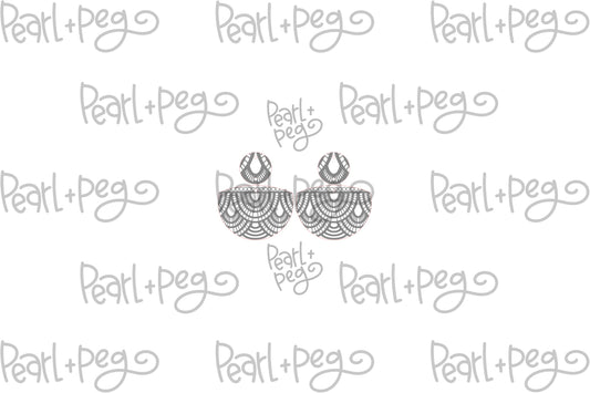 Stage Curtain 2 Part Laser Engraved Earrings Digital Download