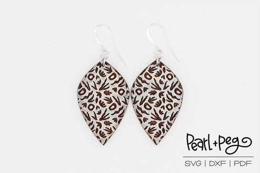 Trendy Shapes Drop Laser Engraved Earrings Digital Download