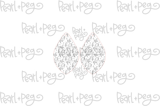 Ho Ho Ho Script Laser Engraved Earrings Digital Download