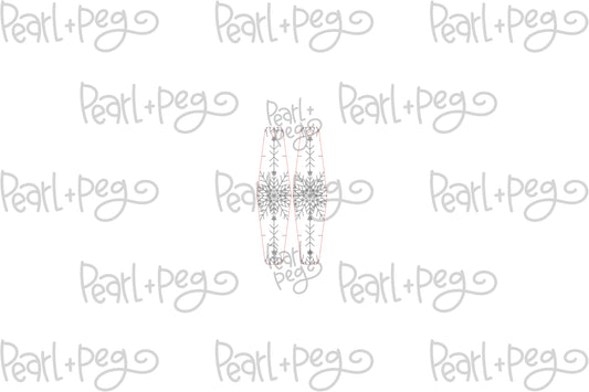 Snowflake Bar Laser Engraved Earrings Digital Download