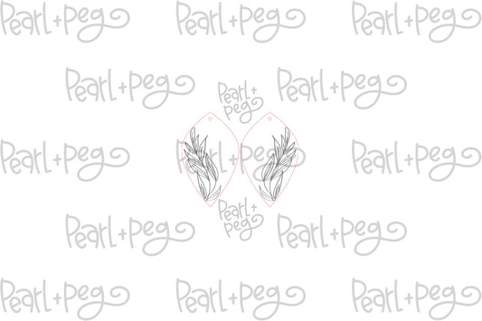 Flowy Leaves Laser Engraved Earrings Digital Download