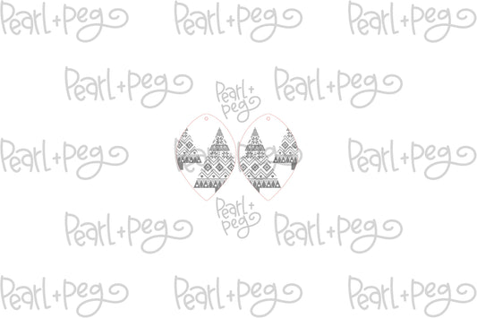 Sweater Tree Drop Laser Engraved Earrings Digital Download