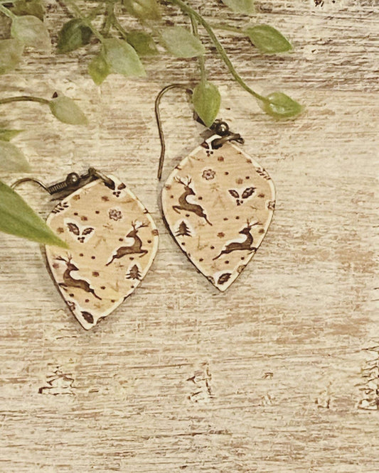 Reindeer Sprint Laser Engraved Earrings Digital Download