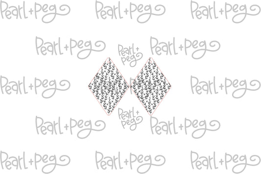 Hearts and Leaves Diamond Laser Engraved Earrings Digital Download