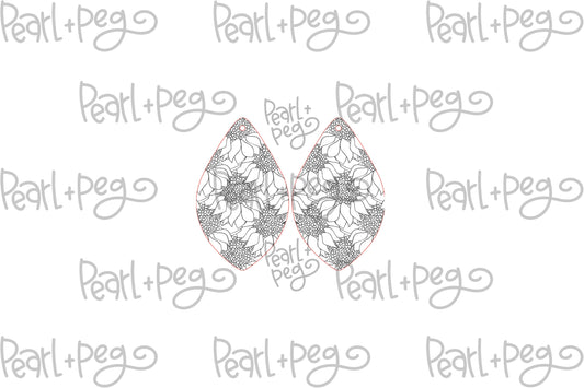 Fall Sunflowers Laser Engraved Earrings Digital Download