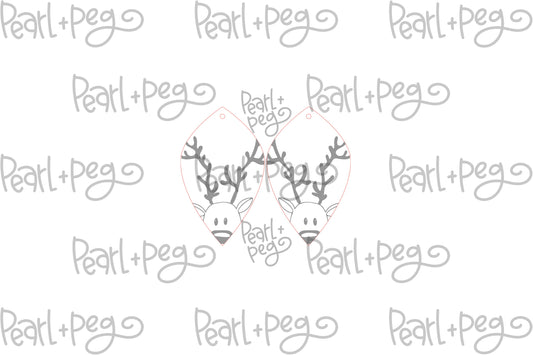 Rudolph Drop Laser Engraved Earrings Digital Download