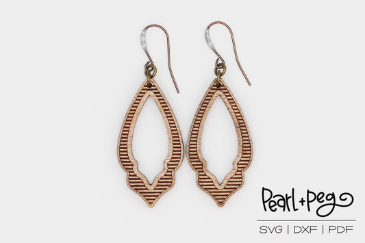 Simple Lines Elegant Hoop Laser Engraved Earrings Digital Download