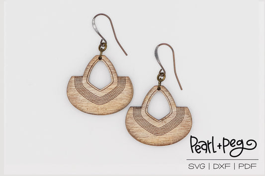 Collared Short Hoop Laser Engraved Earrings Digital Download