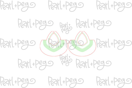 Collared Short Hoop Laser Engraved Earrings Digital Download