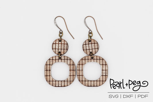 Square and Circle Boxes Laser Engraved Earrings Digital Download