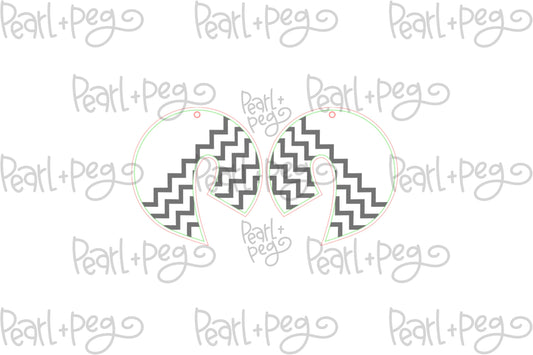 Zig Zag Swoosh Laser Engraved Earrings Digital Download