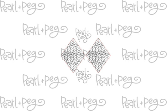 Zig Zag Diamond Laser Engraved Earrings Digital Download