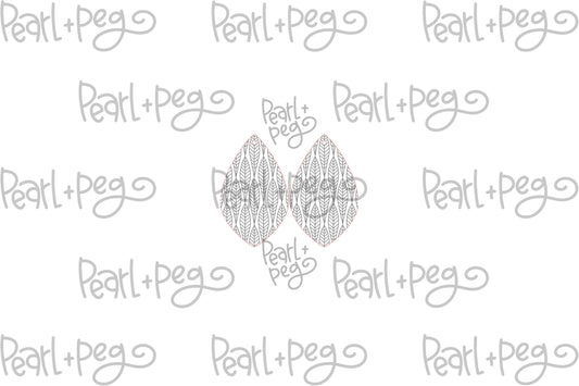 Vertical Feather Laser Engraved Earrings Digital Download