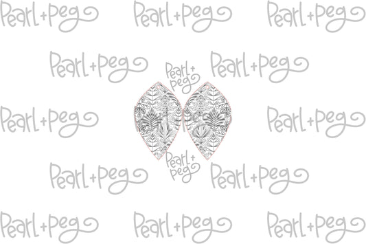 Filigree Autumn Drop Laser Engraved Earrings Digital Download