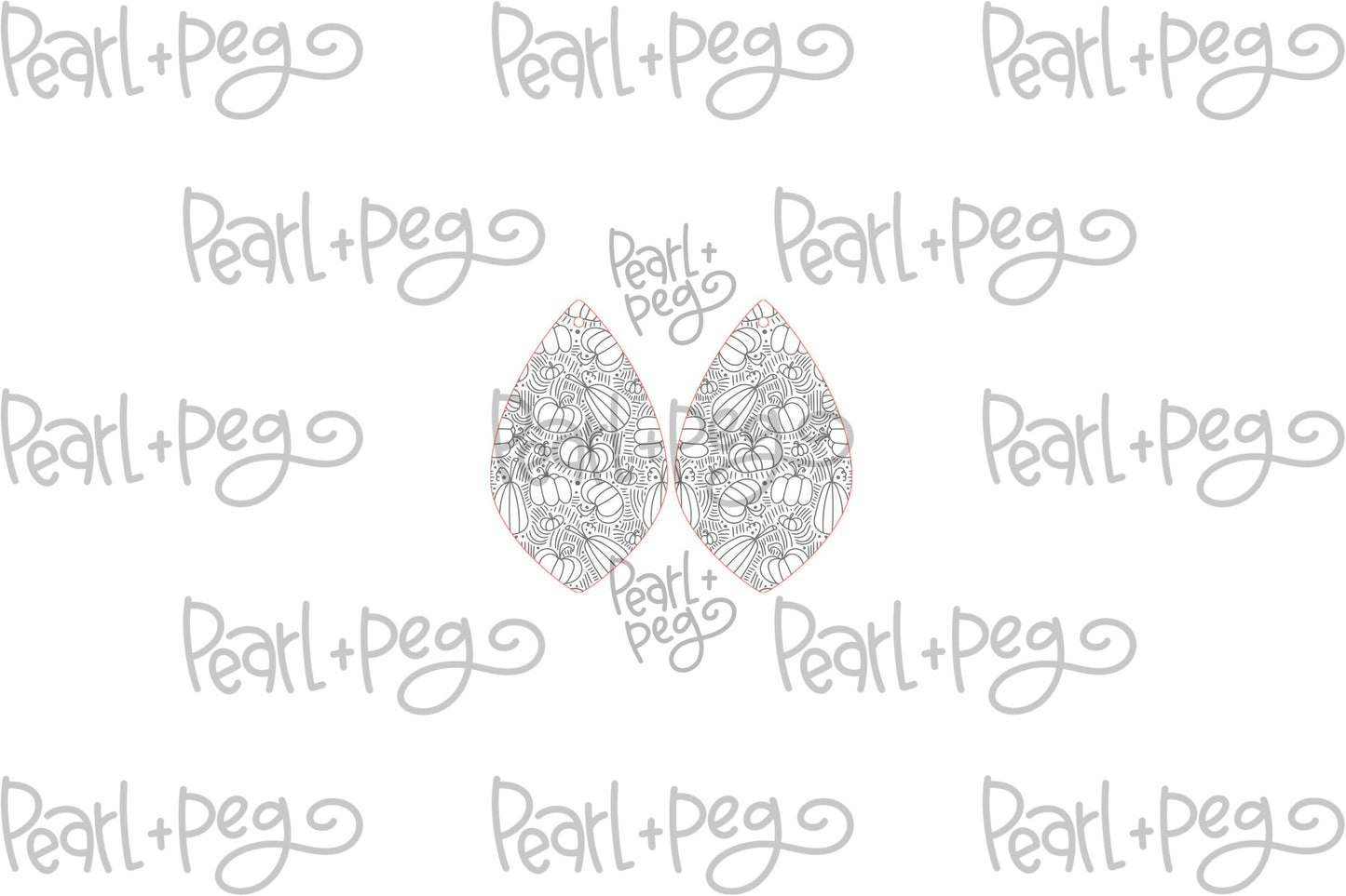 Pumpkin Pattern Drop Laser Engraved Earrings Digital Download