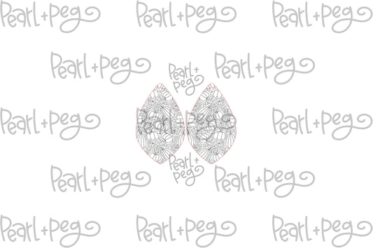 Pumpkin Pattern Drop Laser Engraved Earrings Digital Download