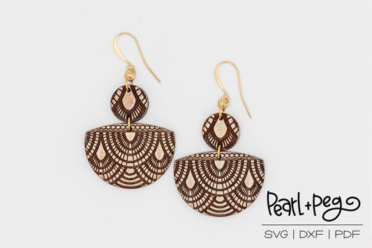 Stage Curtain 2 Part Laser Engraved Earrings Digital Download