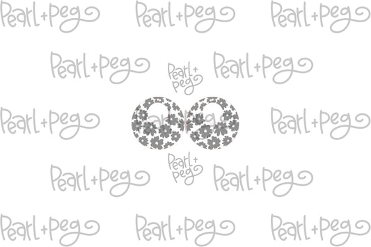 Flower Button Hoop Laser Engraved Earrings Digital Download