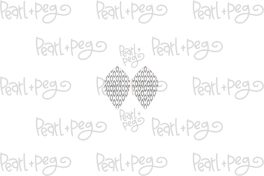 Wiggled Geometric Drop Laser Engraved Earrings Digital Download