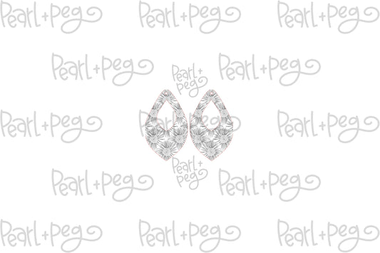 Floral Shadow Hoop Laser Engraved Earrings Digital Download