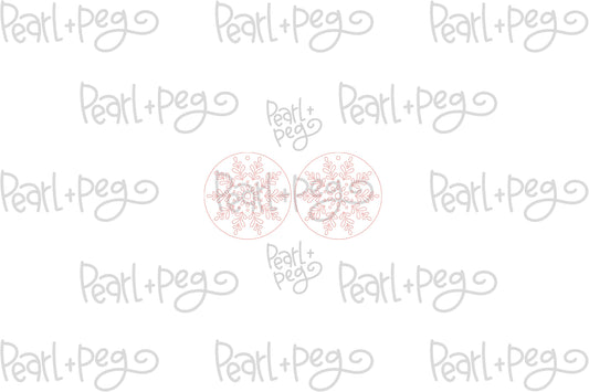 Snowflake Round Cut Out Laser Engraved Earrings Digital Download