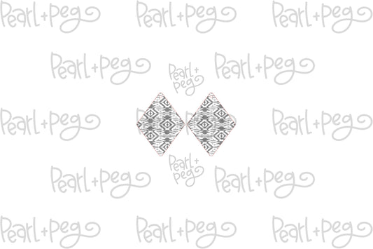 Southwest Aztec Diamond Laser Engraved Earrings Digital Download