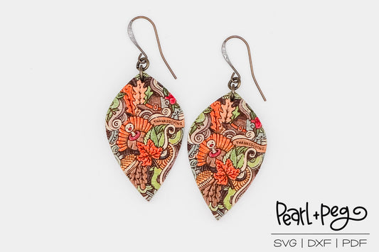 Turkey Mandala Laser Engraved Earrings Digital Download