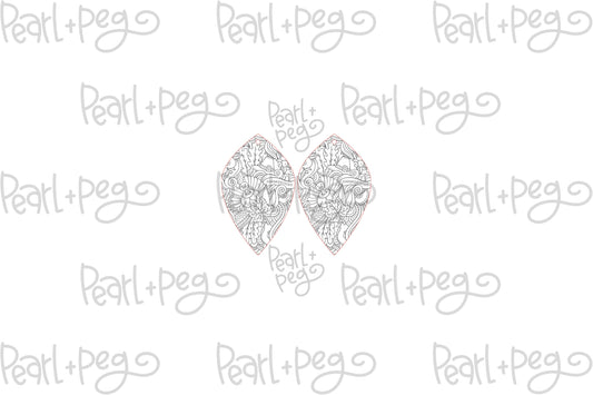 Turkey Mandala Laser Engraved Earrings Digital Download