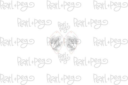 Golden Wheat Harvest Laser Engraved Earrings Digital Download