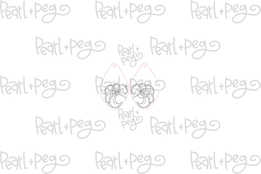 Flourish Drop Laser Engraved Earrings Digital Download