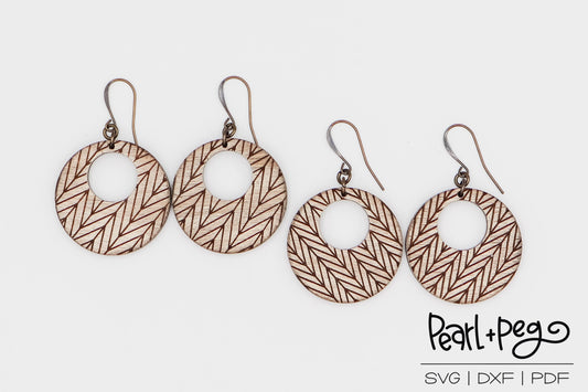 Slanted Bar Circle Hoop 2 Options Laser Engraved Earrings Digital Download