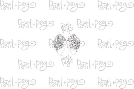 Mandala Corner Drop Laser Engraved Earrings Digital Download