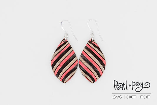 Peppermint Swirl Drop Laser Engraved Earrings Digital Download